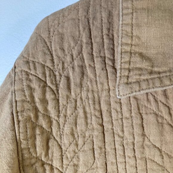 Womens Vintage Orvis Quilted Chore Jacket Tan L Cotton - Picture 6 of 9